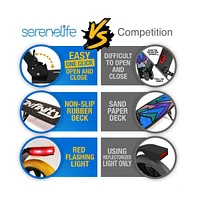 SereneLife Lightweight and Foldable Kick Scooter - Adjustable for Teens Adult, Alloy Deck with High Impact Wheels