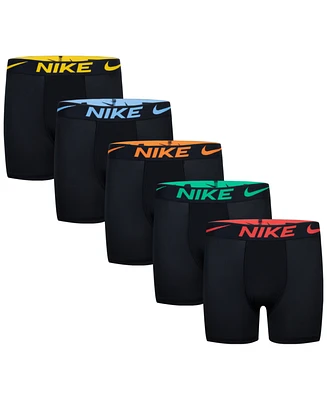 Nike Big Boys Dri-fit Polyester Color Pop Boxer Briefs Underwear, 5-Pack