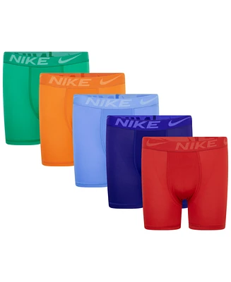 Nike Big Boys Dri-fit Polyester Color Pop Boxer Briefs Underwear, 5-Pack