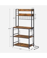 Slickblue Hutch Bakers Rack with Power Outlet