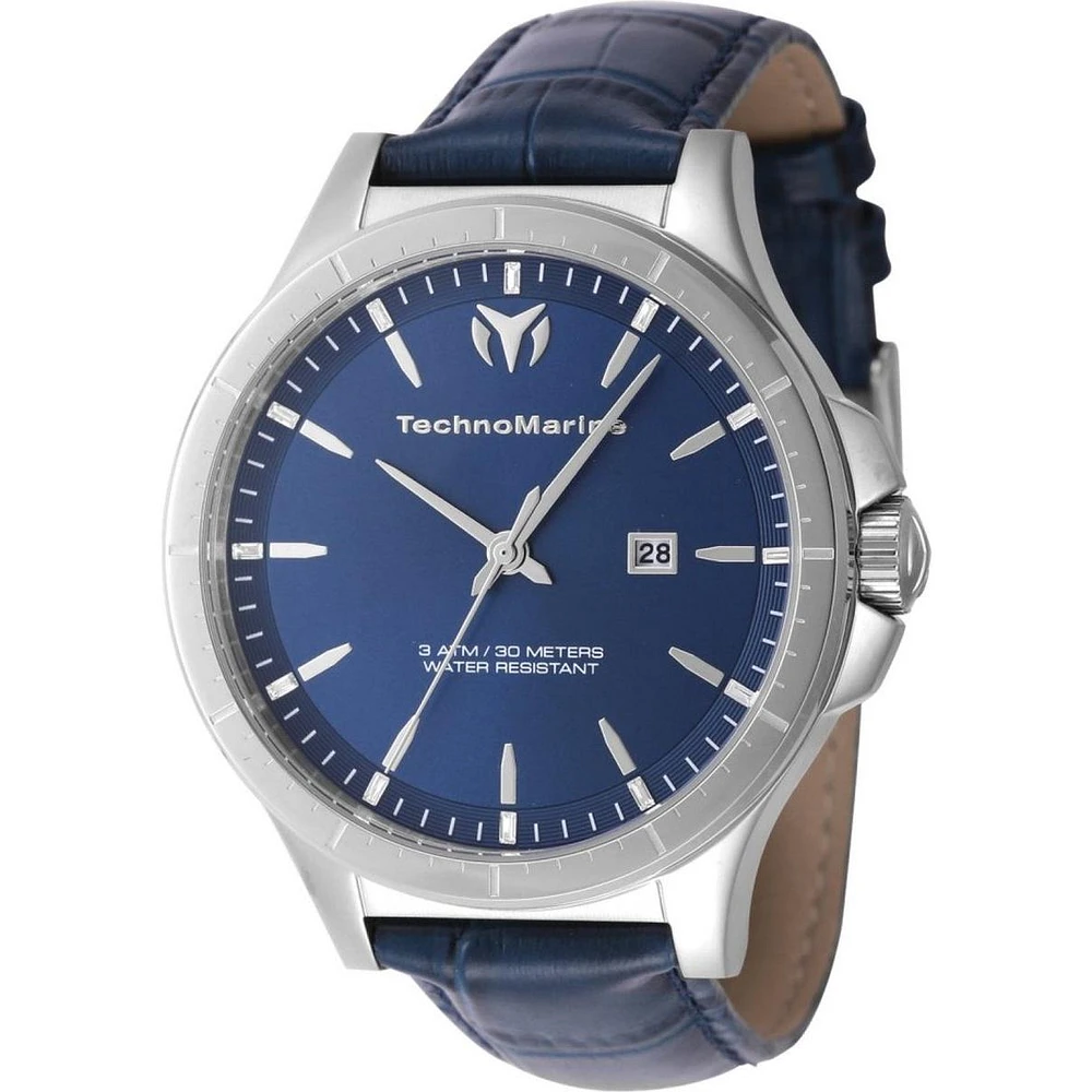 TechnoMarine Men's Tm- MoonSun Quartz 3 Hand Blue Dial Watch