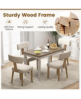 Sugift Dining Chairs Set of 2 with Curved Backrest Padded Seat