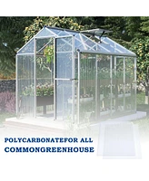 Aoodor 6Pcs 24'' (W) x 48'' (L) x 0.2'' Polycarbonate Greenhouse Panels, Waterproof Uv Protected Reinforced Sheets, Outdoor Garden and Greenhouse Cove