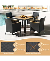 Vebreda 5 Pieces Patio Dining Table Set for 4 with Umbrella Hole