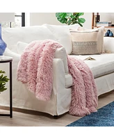 Chanasya Premium Solid Faux Long Fur Throw Blanket - Soft