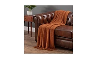 Chanasya Premium Round Pearl Knit Throw Blanket with Tassels - Soft, Cozy for Couch, Bed, Living Room 50" x 65” Yellow