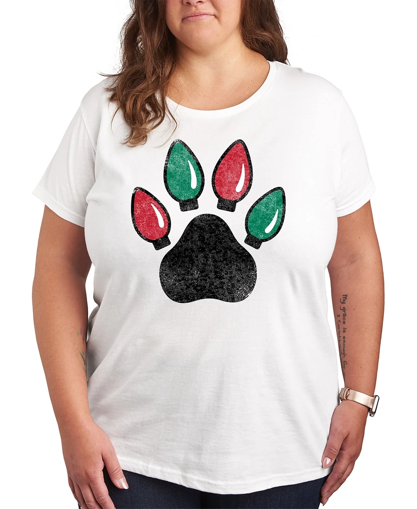 Hybrid Apparel Plus Size Paw Lights Graphic T-shirt