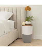 Dupray Bloom Air Purifier, Smart Hepa-13 Medical-Grade Filtration, Large Rooms (1,517 Sq. Ft.) with Walnut Accent Table
