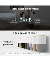 Dupray Bloom Air Purifier, Smart Hepa-13 Medical-Grade Filtration, Large Rooms (1,517 Sq. Ft.) with Walnut Accent Table