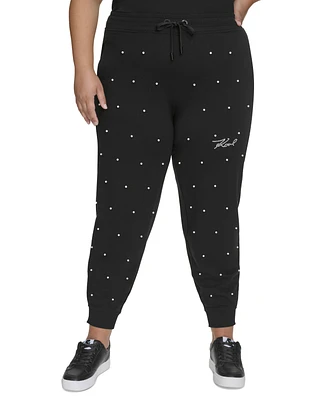 Karl Lagerfeld Paris Plus Embellished Jogger Pants, Created for Macy's