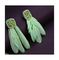 Sohi Women's Feather Drop Earrings