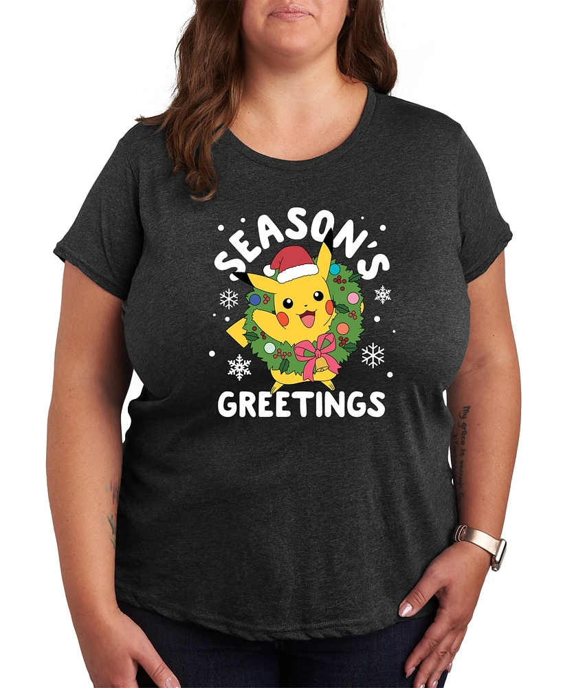 Hybrid Apparel Trendy Plus Pokemon Seasons Graphic T-shirt