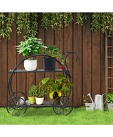 Givimo Heavy Duty Metal Flower Cart Plant Stand