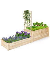 Givimo Raised Garden Bed with Trellis-Natural