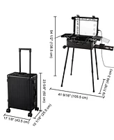 Byootique Rolling Makeup Case Inch Led Lighted Mirror Cosmetic Travel Trolley