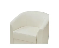 Hulala Home Haley 30.5" Wide Modern Swivel Barrel Chair with Solid Wood Base