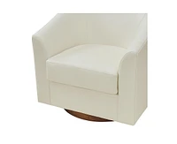 Hulala Home Haley 30.5" Wide Modern Swivel Barrel Chair with Solid Wood Base
