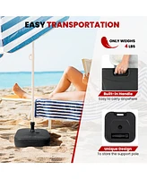 Skonyon Fillable Patio Umbrella Base with Handle Fit 1.5 Inch Umbrella Poles-Black