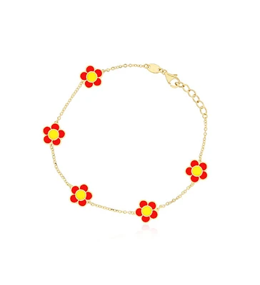 The Lovery Coral Daisy Bracelet