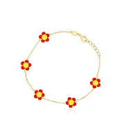 The Lovery Coral Daisy Bracelet