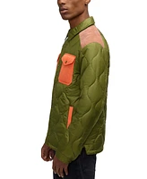 Scotch & Soda Ivik Padded Colorblocked Snap Front Shirt Jacket
