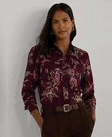 Lauren Ralph Women's Classic-Fit Floral Cotton Voile Shirt, Regular & Petite