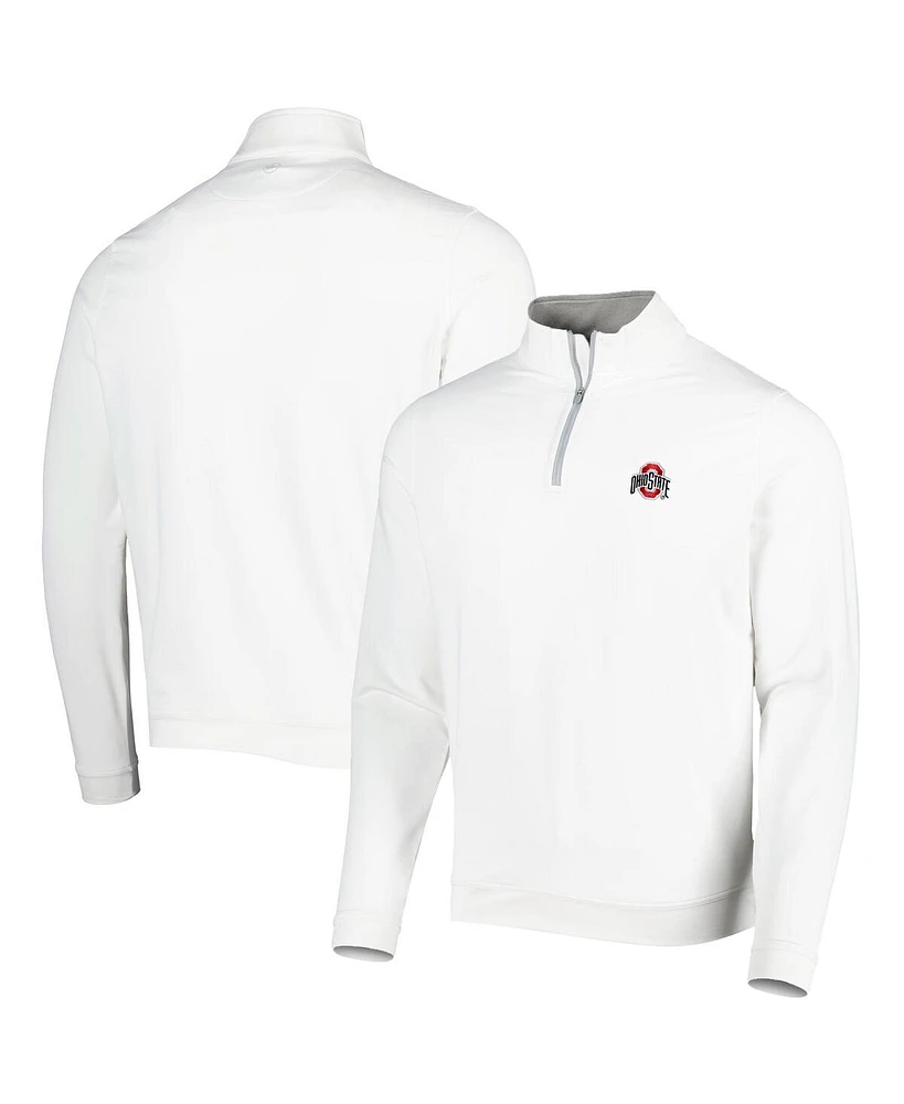 Peter Millar Men's White Ohio State Buckeyes Perth Performance Quarter-Zip Top