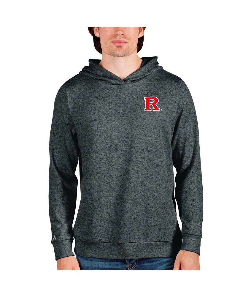 Antigua Men's Heathered Charcoal Rutgers Scarlet Knights Absolute Pullover Hoodie