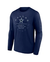 Fanatics Men's Navy Dallas Cowboys Stat Sheet Long Sleeve T-Shirt