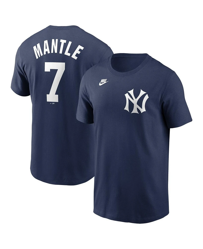 Nike Men's Mickey Mantle Navy New York Yankees Cooperstown Collection Fuse Name Number T-Shirt