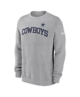 Nike Men's Heather Gray Dallas Cowboys Club Pullover Sweatshirt