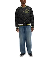 Scotch & Soda Men's Yrachie Color Block Quilted Varsity Bomber Jacket