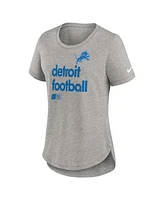 Nike Women's Heather Gray Detroit Lions Fashion Tri-Blend T-Shirt