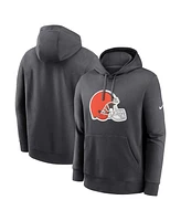 Nike Men's Anthracite Cleveland Browns Club Logo Pullover Hoodie