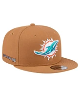 New Era Men's Tan Miami Dolphins Color Pack 9FIFTY Snapback Hat with Side Patch