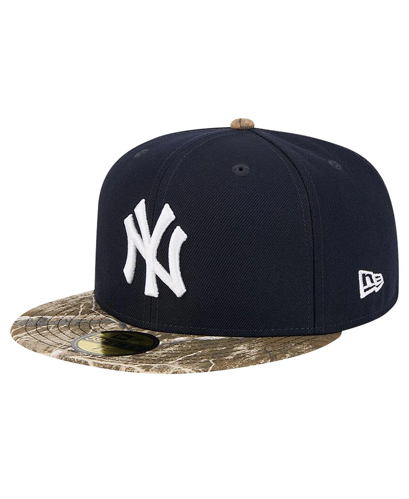 New Era Men's Navy York Yankees Realtree Camo 59FIFTY Fitted Hat