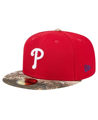 New Era Men's Red Philadelphia Phillies Realtree Camo 59FIFTY Fitted Hat