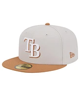 New Era Men's Khaki/Brown Tampa Bay Rays Two-Tone Color Pack 59FIFTY Fitted Hat