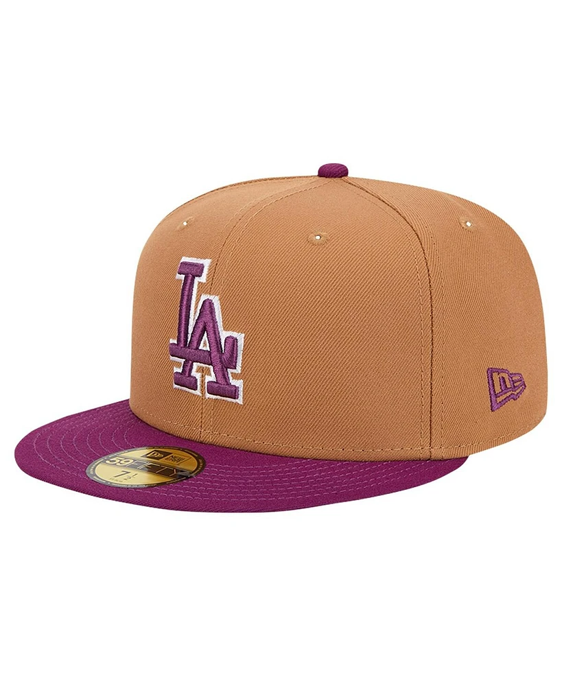 New Era Men's Brown/Purple Los Angeles Dodgers Two-Tone Color Pack 59FIFTY Fitted Hat