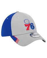 New Era Men's Gray/Royal Philadelphia 76ers Active Trim 39THIRTY Flex Hat