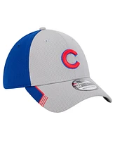 New Era Men's Gray/Royal Chicago Cubs Visor Trim 39THIRTY Flex Hat