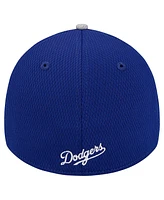 New Era Men's Gray/Royal Los Angeles Dodgers Visor Trim 39THIRTY Flex Hat