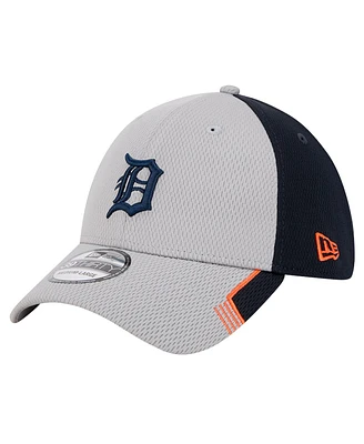 New Era Men's Gray/Navy Detroit Tigers Visor Trim 39THIRTY Flex Hat