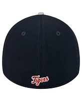 New Era Men's Gray/Navy Detroit Tigers Visor Trim 39THIRTY Flex Hat