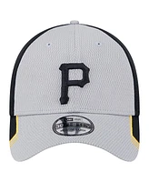 New Era Men's Gray/Black Pittsburgh Pirates Visor Trim 39THIRTY Flex Hat