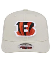 New Era Men's Stone Cincinnati Bengals Canvas Trucker 9SEVENTY Stretch-Snap Hat