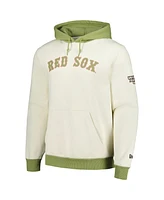 New Era Men's Cream/Green Boston Red Sox Color Pop Pullover Hoodie