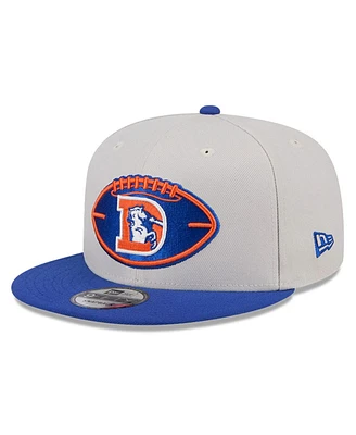 New Era Men's Stone/Royal Denver Broncos 2024 Sideline Historic 9FIFTY Snapback Hat