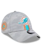 New Era Men's Gray Miami Dolphins 2024 Sideline 9FORTY Stretch-Snap Hat