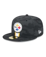 New Era Men's Black Pittsburgh Steelers 2024 Sideline 59FIFTY Fitted Hat